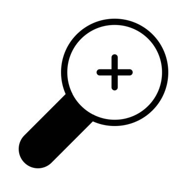 yakınlaştırma büyütme cam düz simgesi beyaz arka plan, vektör, illüstrasyon izole