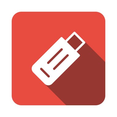 Usb sürücü düz simgesi beyaz arka plan, vektör, illüstrasyon izole