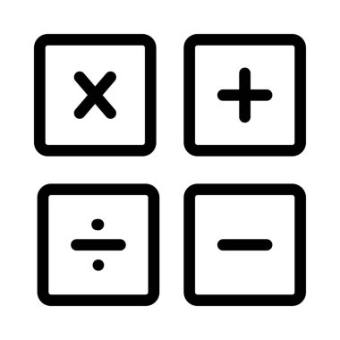 hesap makinesi düz simgesi beyaz arka plan, vektör, illüstrasyon izole