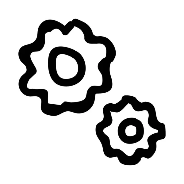 Getriebe Flaches Symbol Isoliert Auf Weißem Hintergrund Vektor Illustration Einstellkonzept — Stockvektor