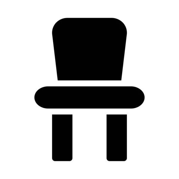 Chair Flat Icon Isolated White Background Vector Illustration — Stock Vector