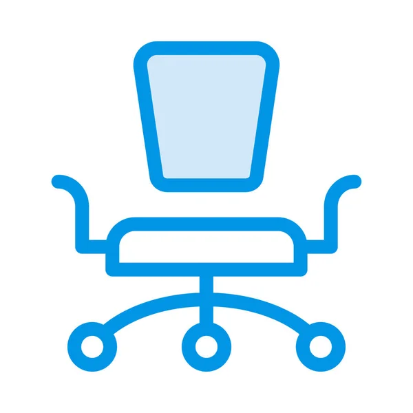 Chaise Bureau Icône Plate Isolée Sur Fond Blanc Vecteur Illustration — Image vectorielle