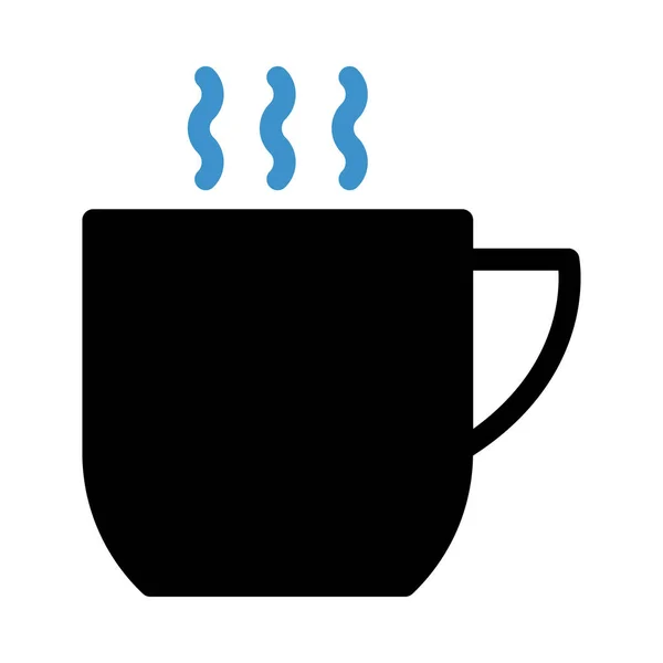 咖啡杯平面图标被隔离在白色背景 — 图库矢量图片