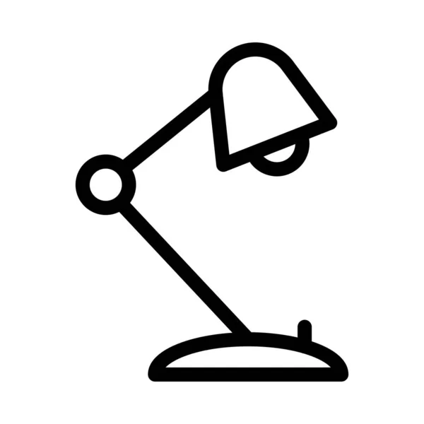 Stolní Lampa Ploché Ikony Izolovaných Bílém Pozadí Vektor Ilustrace — Stockový vektor
