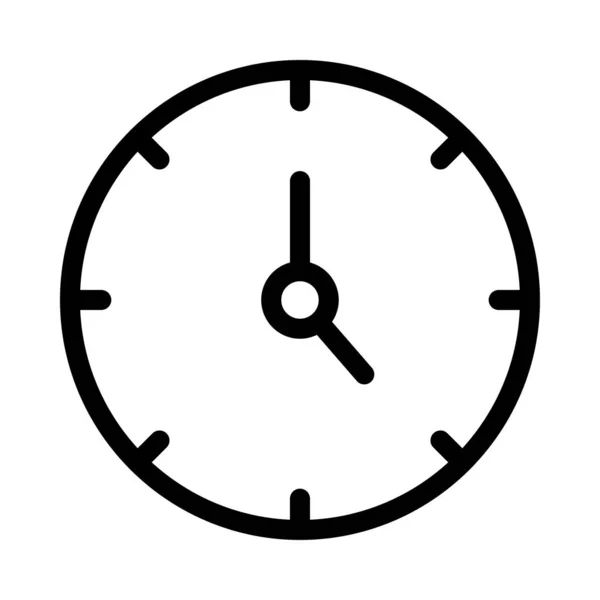 Horloge Icône Plate Isolée Sur Fond Blanc Vecteur Illustration — Image vectorielle