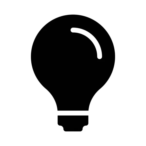 Плоский Значок Лампочки Ізольований Білому Тлі Вектор Ілюстрація Концепція Ідеї — стоковий вектор