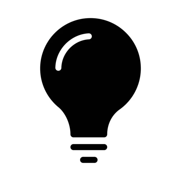 Плоский Значок Лампочки Ізольований Білому Тлі Вектор Ілюстрація Концепція Ідеї — стоковий вектор