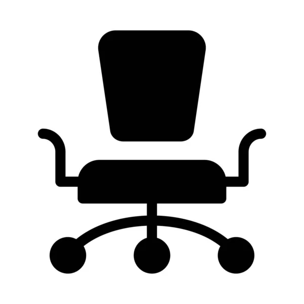 Bureau Stoel Plat Pictogram Geïsoleerd Een Witte Achtergrond Vector Illustratie — Stockvector