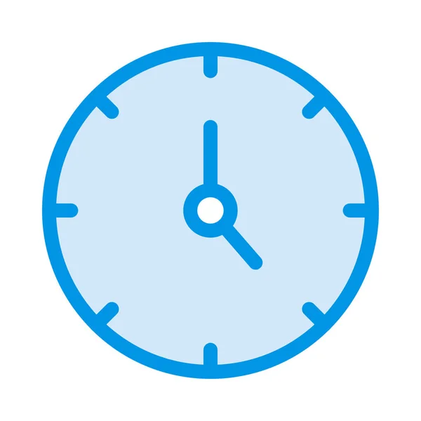 Clock Flat Icon Isolated White Background Vector Illustration — Stock Vector