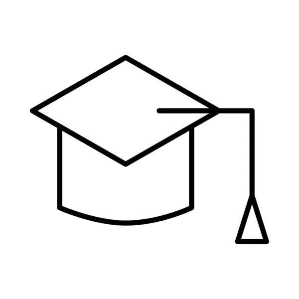 卒業キャップ フラット アイコン白背景 ベクトル イラストに分離 — ストックベクタ