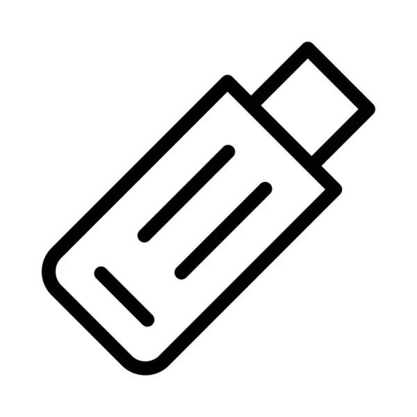 Usb Stick Flaches Symbol Isoliert Auf Weißem Hintergrund Vektor Illustration — Stockvektor