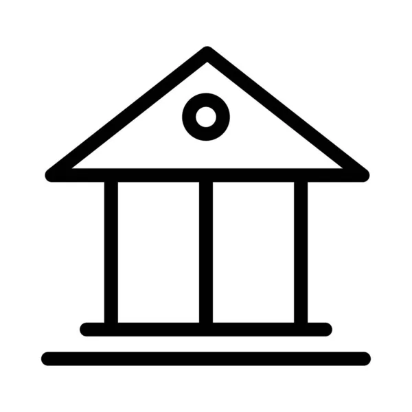 Banco Edifício Ícone Plano Isolado Fundo Branco Vetor Ilustração — Vetor de Stock