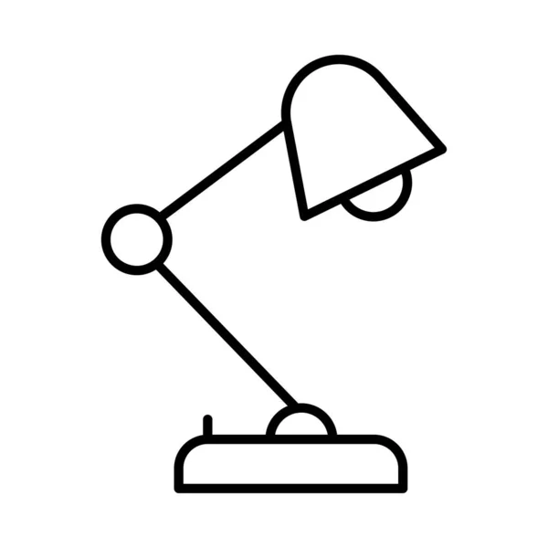 Stolní Lampa Ploché Ikony Izolovaných Bílém Pozadí Vektor Ilustrace — Stockový vektor