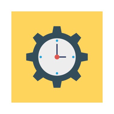 Beyaz arka plan, vektör, illüstrasyon izole vites düz simgesi ile saat