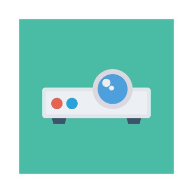 Beyaz arka plan, vektör, illüstrasyon izole projektör düz simgesi