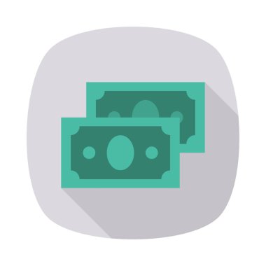 banknot düz simgesi izole beyaz arka plan, vektör, illüstrasyon, para kavramı kaydetme  