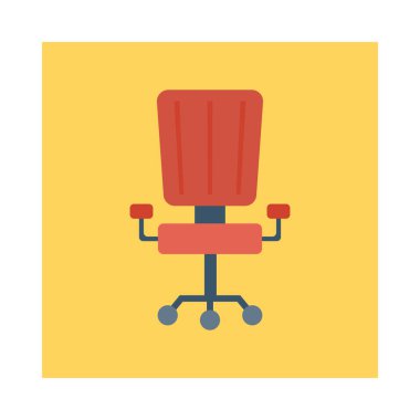 Beyaz arka plan, vektör, illüstrasyon izole sandalye düz simgesi