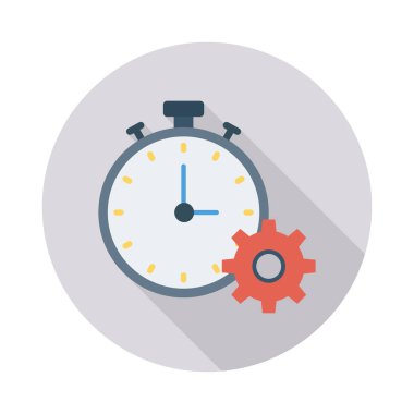 vites düz simgesi izole beyaz arka plan, vektör, illüstrasyon, ayarı kavramı ile kronometre 