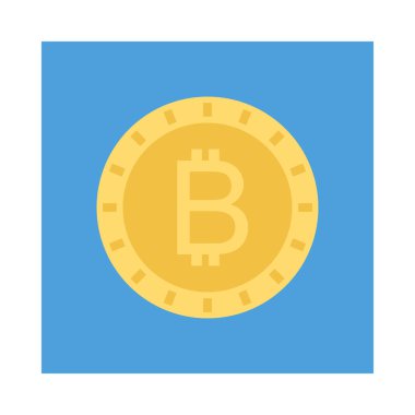 bitcoin para düz simgesi beyaz arka plan, vektör, illüstrasyon izole 