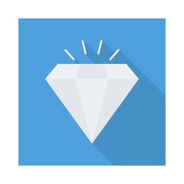 elmas düz simgesi beyaz arka plan, vektör, illüstrasyon izole 