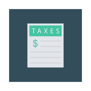 bill sayfası düz simgesi beyaz arka plan, vektör, illüstrasyon izole