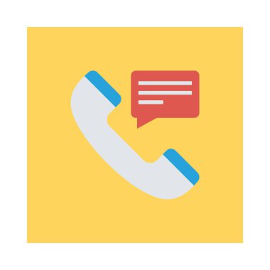 konuşma balonu düz simgesinin izole beyaz arka plan, vektör, illüstrasyon, arama kavramı ile alıcı  