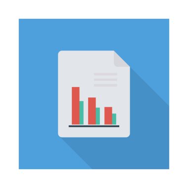 rapor Belge düz simgesi beyaz arka plan, vektör, illüstrasyon izole