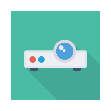 Beyaz arka plan, vektör, illüstrasyon izole projektör düz simgesi