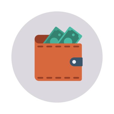 m-cüzdan ile nakit düz simgesi beyaz arka plan, vektör, illüstrasyon izole