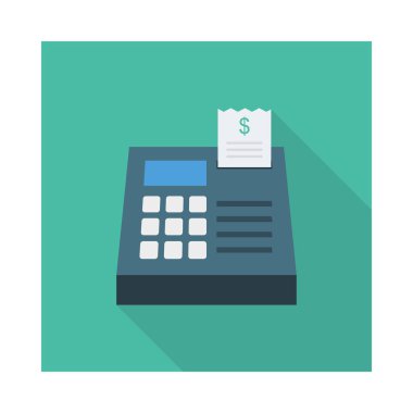 Beyaz arka plan, vektör, illüstrasyon izole ödeme terminal düz simgesi