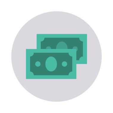 banknot düz simgesi izole beyaz arka plan, vektör, illüstrasyon, para kavramı kaydetme  
