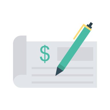  Banka onay düz simgesi beyaz arka plan, vektör, illüstrasyon izole