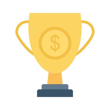 Beyaz arka plan, vektör, illüstrasyon izole doları sembolü düz simgesi olan ödülü Kupası