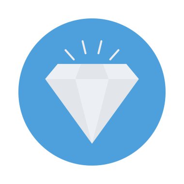 elmas düz simgesi beyaz arka plan, vektör, illüstrasyon izole 