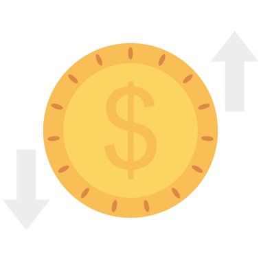 Doları para transferi oklar düz simgesi beyaz arka plan, vektör, illüstrasyon izole değişimi