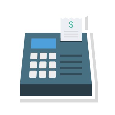 Beyaz arka plan, vektör, illüstrasyon izole ödeme terminal düz simgesi