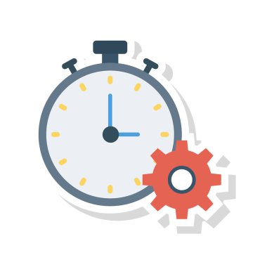 vites düz simgesi izole beyaz arka plan, vektör, illüstrasyon, ayarı kavramı ile kronometre 