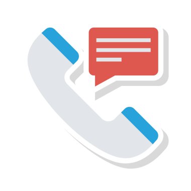 konuşma balonu düz simgesinin izole beyaz arka plan, vektör, illüstrasyon, arama kavramı ile alıcı  