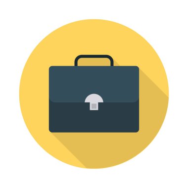 Evrak Çantası'nı düz simgesi beyaz arka plan, vektör, illüstrasyon izole 