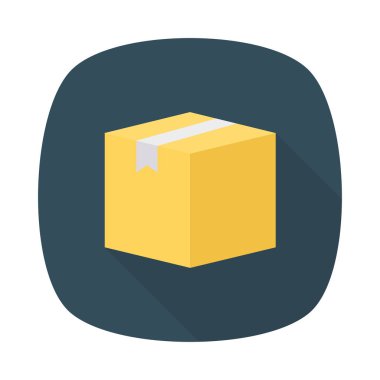 parsel kutusunu düz simgesi beyaz arka plan, vektör, illüstrasyon izole