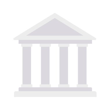 banka düz simgesi izole beyaz arka plan, vektör, illüstrasyon, ekonomi kavramı 