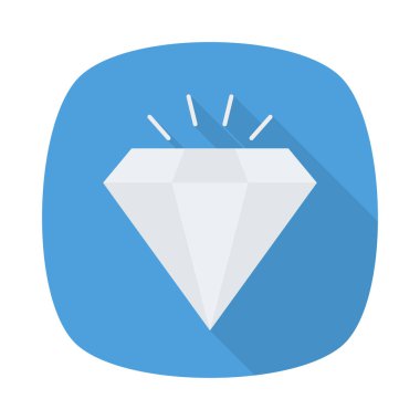 elmas düz simgesi beyaz arka plan, vektör, illüstrasyon izole 