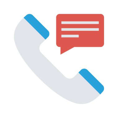 konuşma balonu düz simgesinin izole beyaz arka plan, vektör, illüstrasyon, arama kavramı ile alıcı  