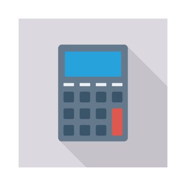 hesap makinesi düz simgesi beyaz arka plan, vektör, illüstrasyon izole