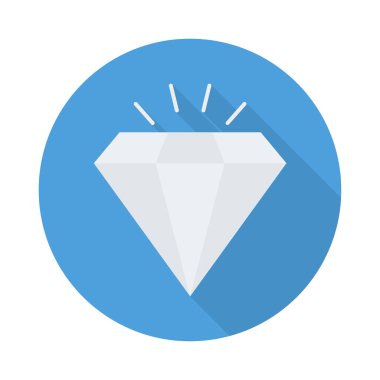 elmas düz simgesi beyaz arka plan, vektör, illüstrasyon izole 