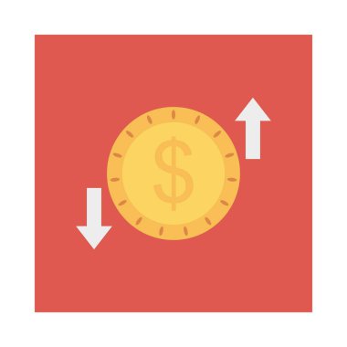 Doları para transferi oklar düz simgesi beyaz arka plan, vektör, illüstrasyon izole değişimi