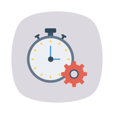 vites düz simgesi izole beyaz arka plan, vektör, illüstrasyon, ayarı kavramı ile kronometre 