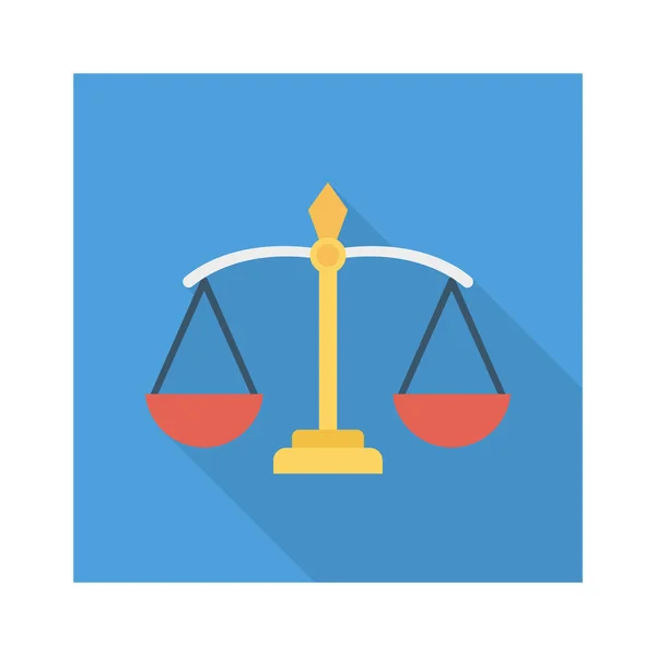 Scales Justice Flat Icon Isolated White Background Vector Illustration — Stock Vector