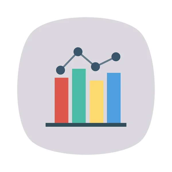 Gráfico Analítico Ícone Plano Isolado Fundo Branco Vetor Ilustração —  Vetores de Stock