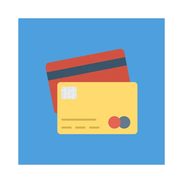 Tarjetas Crédito Icono Plano Aislado Sobre Fondo Blanco Vector Ilustración — Vector de stock